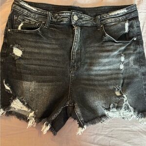 Ksubi Black Distressed Jean Shorts High-Waisted